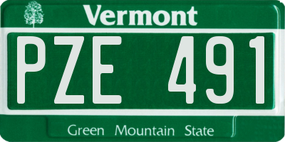 VT license plate PZE491