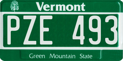VT license plate PZE493