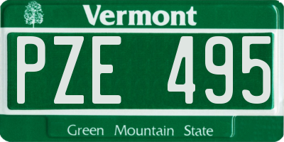 VT license plate PZE495