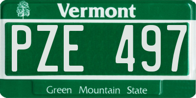 VT license plate PZE497