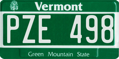 VT license plate PZE498