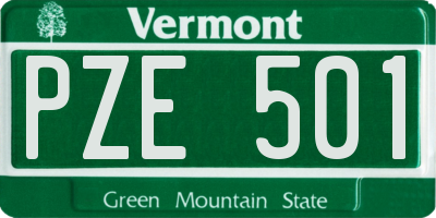 VT license plate PZE501