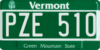 VT license plate PZE510