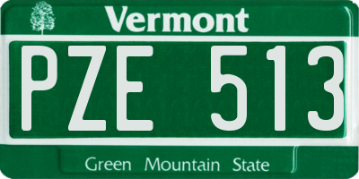 VT license plate PZE513