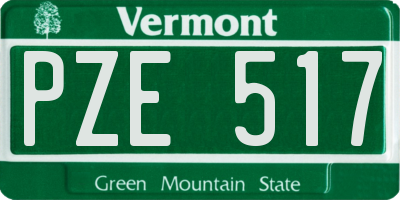 VT license plate PZE517