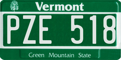 VT license plate PZE518
