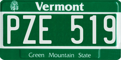 VT license plate PZE519