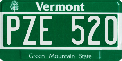 VT license plate PZE520