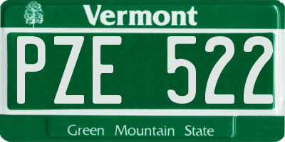 VT license plate PZE522