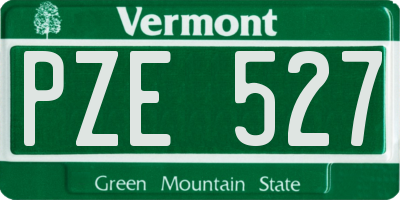 VT license plate PZE527