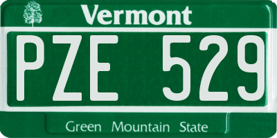 VT license plate PZE529
