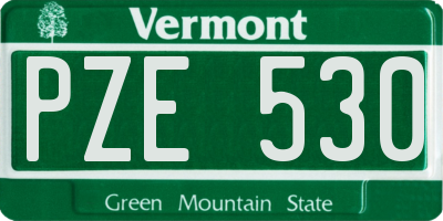 VT license plate PZE530