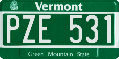 VT license plate PZE531