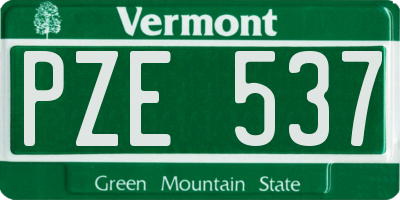 VT license plate PZE537