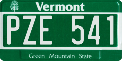 VT license plate PZE541