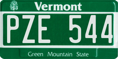 VT license plate PZE544