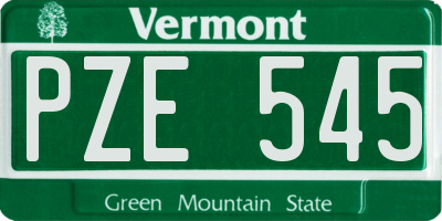 VT license plate PZE545