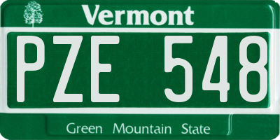 VT license plate PZE548