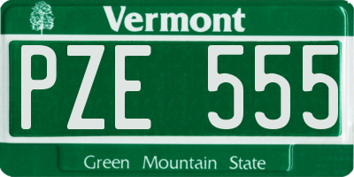 VT license plate PZE555