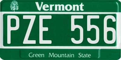 VT license plate PZE556