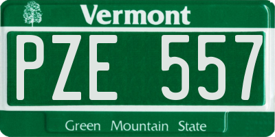 VT license plate PZE557