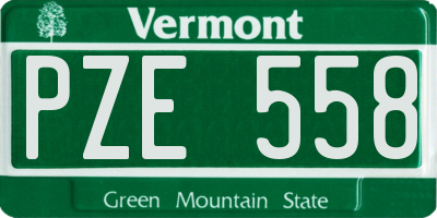 VT license plate PZE558