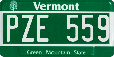 VT license plate PZE559
