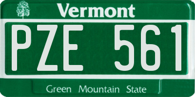 VT license plate PZE561