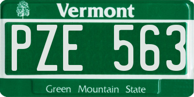 VT license plate PZE563