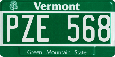 VT license plate PZE568
