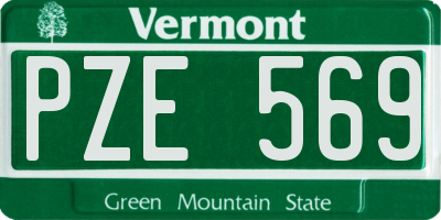 VT license plate PZE569