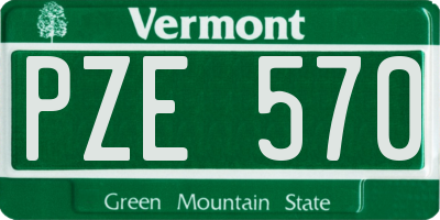 VT license plate PZE570