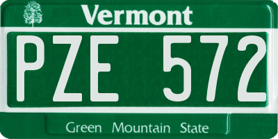 VT license plate PZE572