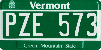 VT license plate PZE573