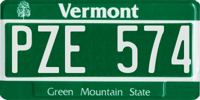 VT license plate PZE574
