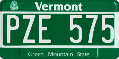 VT license plate PZE575