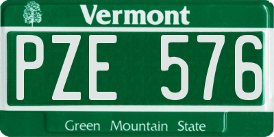 VT license plate PZE576