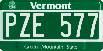 VT license plate PZE577