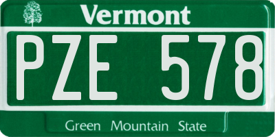VT license plate PZE578
