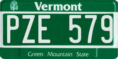 VT license plate PZE579