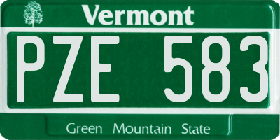 VT license plate PZE583