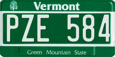 VT license plate PZE584