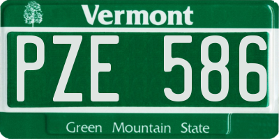 VT license plate PZE586