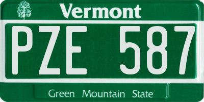 VT license plate PZE587