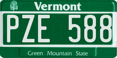 VT license plate PZE588