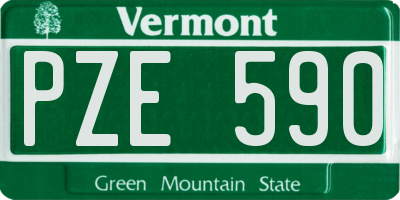 VT license plate PZE590