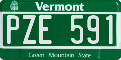 VT license plate PZE591