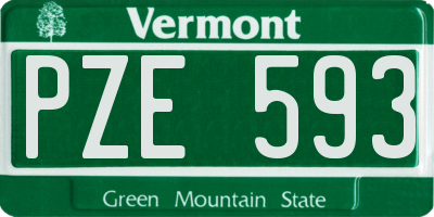 VT license plate PZE593