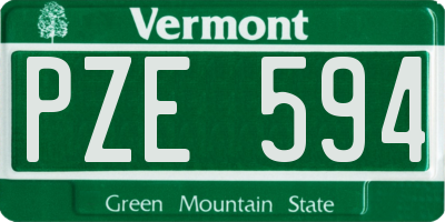 VT license plate PZE594