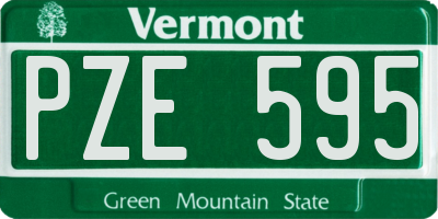 VT license plate PZE595